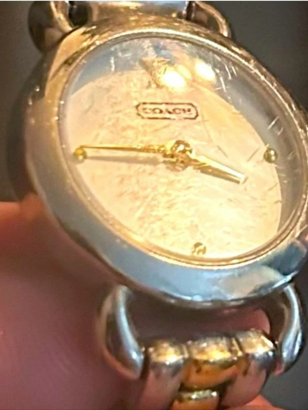 Silver and Gold Two-Tone Women's Mnimalist Coach Dress Watch -
